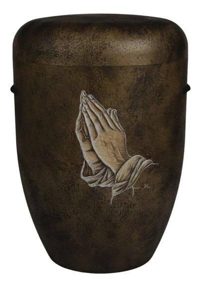 Hand Painted Praying Cremation Urn