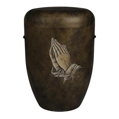 Hand Painted Praying Cremation Urn