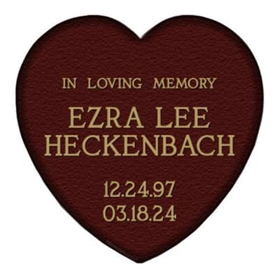 Heart Bronze Plaque 6 x 6