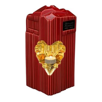 Heart Red Ceramic Urn