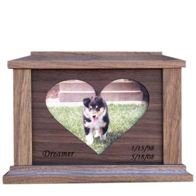 Center Heart Picture Cremation Urn - Large