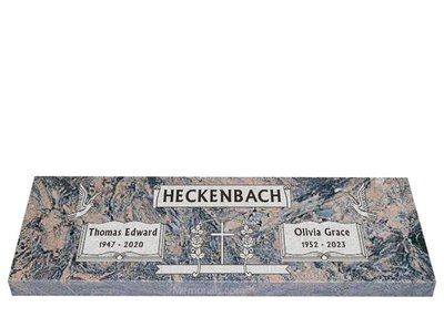 Together Forever Companion Granite Headstone 42 x 14