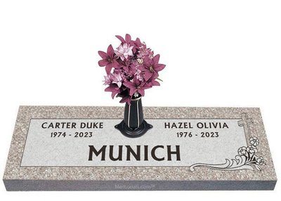 Heavens Bloom Companion Granite Headstone 40 x 14