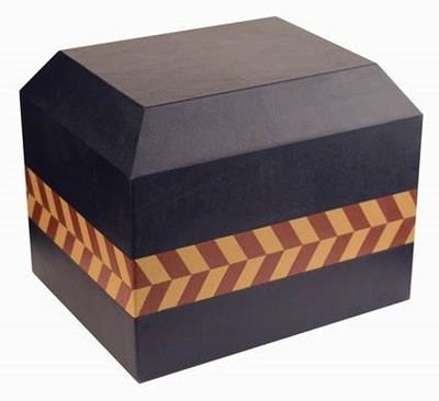 herringbone Genuine Leather Cremation Urn