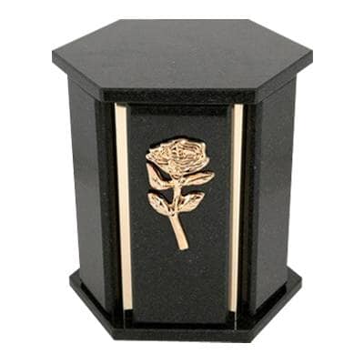 Hexagon Black Cambrian Granite Urns