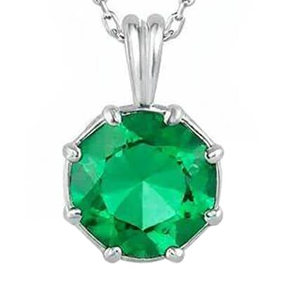 Hexagon Emerald Cremation Crystal Necklace