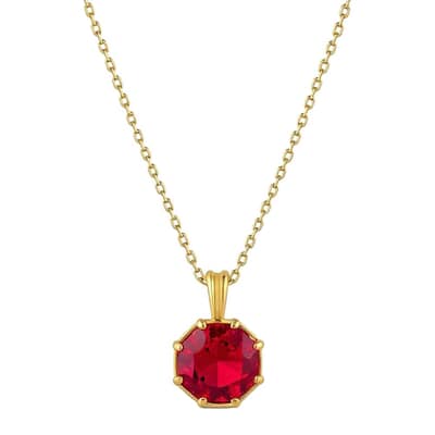 Hexagon Red Cremation Diamond Necklace
