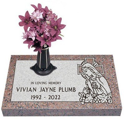 Holy Mother Granite Grave Marker 24 x 12