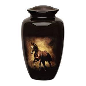 Horse Metal Urn