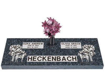 Horse Pasture Companion Granite Headstone 36 x 12