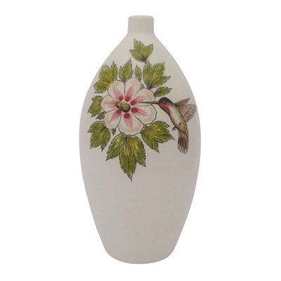 Humming Hibiscus Ceramic Cremation Urn
