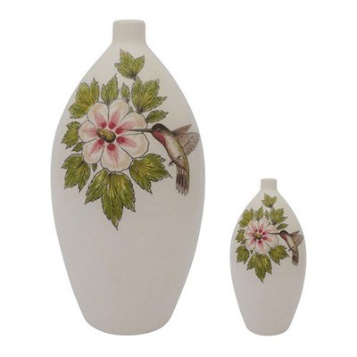 Humming Hibiscus Ceramic Cremation Urns 