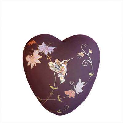 Hummingbird Ceramic Keepsake Heart Urn