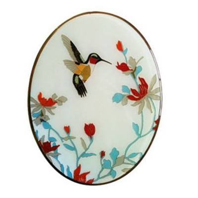 Hummingbird Cloisonne Urn Applique