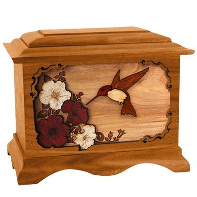 Hummingbird Mahogany Cremation Urn For Two