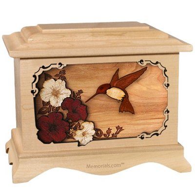 Hummingbird Maple Cremation Urn For Two