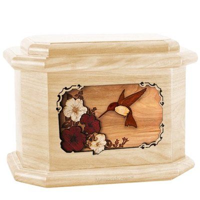 Hummingbird Maple Octagon Cremation Urn