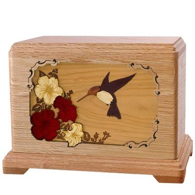 Hummingbird Oak Hampton Cremation Urn