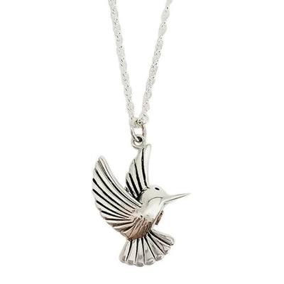 Hummingbird Silver Urn Necklace
