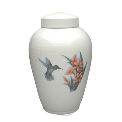 Hummingbird Ceramic Cremation Urn