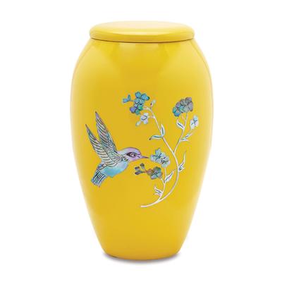 Hummingbird Yellow Cremation Urn
