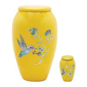 Hummingbird Yellow Cremation Urns