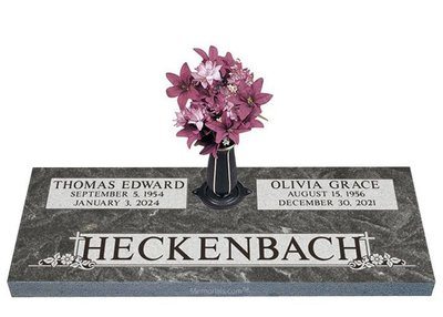 Husband and Wife Companion Granite Headstone 36 x 12