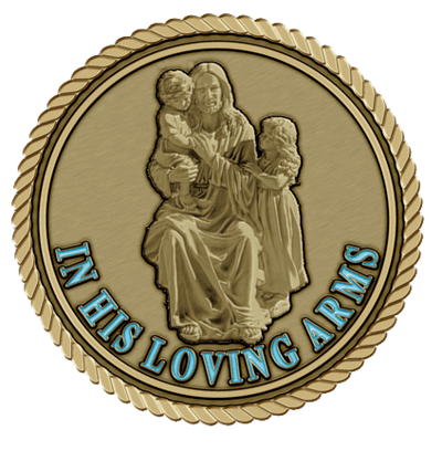 In His Loving Arms Child Medallion