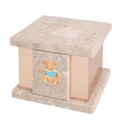 Infinita Perlato Teddy Blue Heart Marble Urn