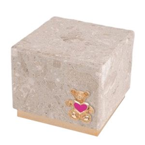 Innocence Perlato Teddy Pink Heart Cremation Urn