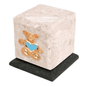 Graceful Perlato Teddy Blue Heart Cremation Urn