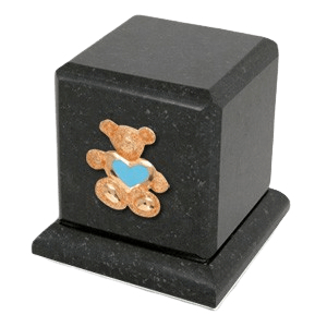Graceful Cambrian Teddy Blue Heart Cremation Urn