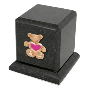 Graceful Cambrian Teddy Pink Heart Cremation Urn