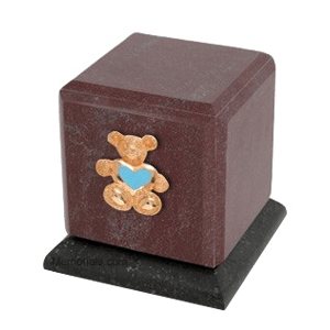 Graceful Rosso Teddy Blue Heart Cremation Urn