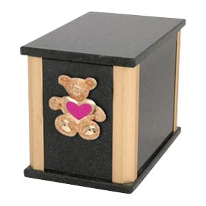 Solitude Cambrian Teddy Pink Heart Cremation Urn