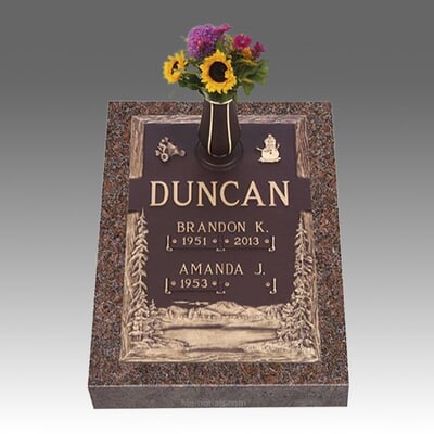 Infinity Mountain Pine Deep Bronze Headstone