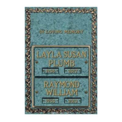 Ivy Border Cremation Bronze Plaque