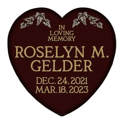 Ivy Heart Bronze Plaque