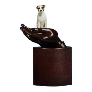 Jack Russell Hands Dog Cremation Urn