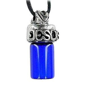 Jesus Blue Necklace Cremation Jewelry