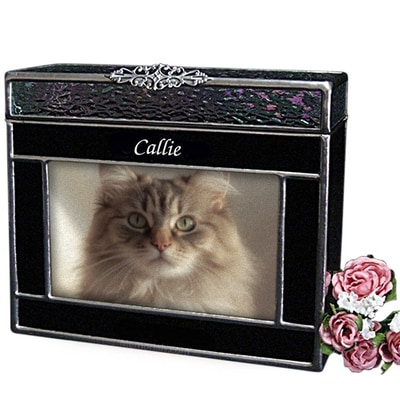 Jet Black Medium Photo Pet Urn