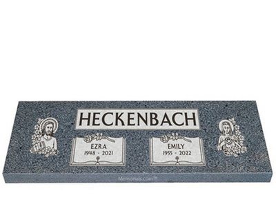 Joseph & Mary Companion Granite Headstone 40 x 14