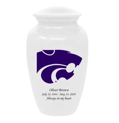 Kansas State University Wildcats White Cremation Urn