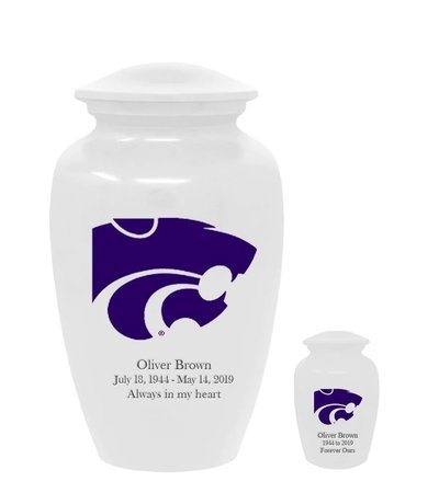 Kansas State University Wildcats White Cremation Urns