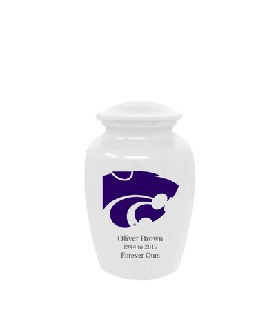 Kansas State University Wildcats White Keepsake Urn
