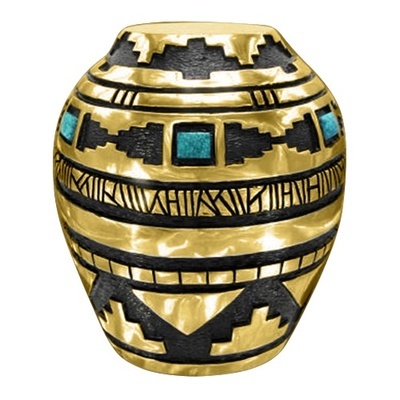 Kingsman Turquoise Gold Cremation Urn