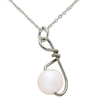Knot White Pearl Cremation Pendant