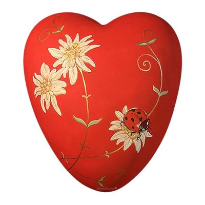 Lady Bug Heart Ceramic Urns