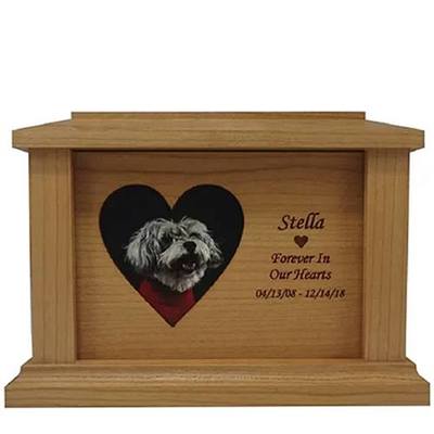 Large Cherry Heart Picture Pet Urn