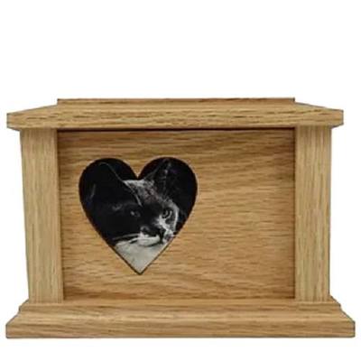 Large Oak Heart Picture Pet Urn